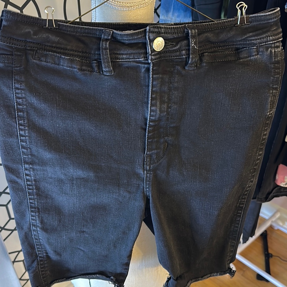 Free people high waist Black Denim Shorts
